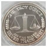 ONE TROY OUNCE .999 FINE SILVER (919 AD)
