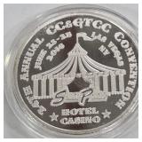 CASINO ONE TROY OZ .999 FINE SILVER (984 K)