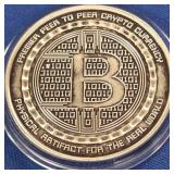 1 OZ .999 FINE SILVER BITCOIN (840 P)