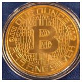 ONE OUNCE .999 FINE SILVER BITCOIN (840 T)