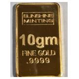 10 GRAMS .9999 FINE GOLD BAR (809 A)