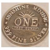 .999 FINE SILV ER ONE TROY OUNCE (992 I)