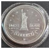 .999 FINE SILVER - ONE TROY OUNCE (890 A)