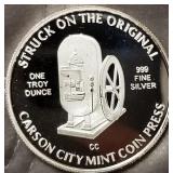 CARSON CITY - ONE TROY OUNCE 999 FINE SILVER (790)