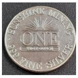 1oz .999 FINE SILVER SUNSHINE MINING (882 Q)