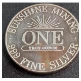.999 FINE SILVER - ONE TROY OUNCE (890 B)