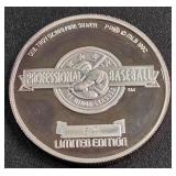 ONE TROY OZ .999 FINE SILVER BASEBALL COIN (882 AI