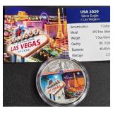 LAS VEGAS 1oz FINE SILVER EAGLE DOLLAR (789 A)