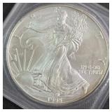 1995 - 1oz FINE SILVER ONE DOLLAR (579 AP)
