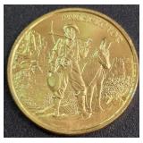 ONE TROY OUNCE .999 FINE SILVER GOLD PLATED (887 I