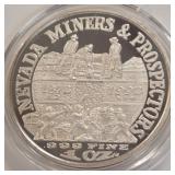 ONE OZ - .999 FINE SILVER NEVADA COIN (420 B)