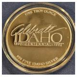 ONE TROY OUNCE .999 FINE IDAHO SILVER (987 I)