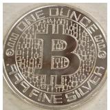 1 OUNCE .999 FINE SILVER CRYPTO BITCOIN (997 J)