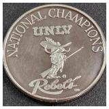 UNLV REBELS ONE TROY OZ .999 FINE SILVER (888 H)