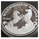 10 TROY OUNCES SILVER WILD HORSES ROUND (702)