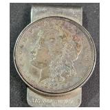 1887 - SILVER MORGAN DOLLAR 'MONEY CLIP' (898 C)