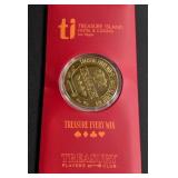 1oz TREASURE ISLAND GOLD PLATED .999 SILVER (668)