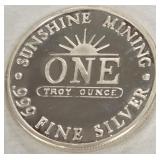 .999 FINE SILV ER ONE TROY OUNCE (992 D)