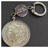 1896 O - SILVER MORGAN DOLLAR KEY CHAIN (897 F)
