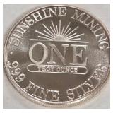 .999 FINE SILV ER ONE TROY OUNCE (992 H)