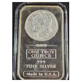 ONE TROY OUNCE .999 FINE SILVER BAR (918 A)