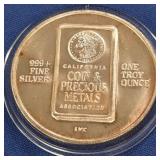 ONE TROY OUNCE .999 FINE SILVER (840 M)