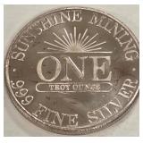 .999 FINE SILV ER ONE TROY OUNCE (992 E)