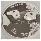 2023 - 30 GRAM .999 SILVER PANDA COIN (994 F)
