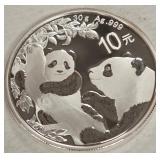 2021 - 30 GRAM .999 SILVER PANDA COIN (994 B)