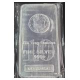 TEN TROY OUNCES OF .999+ FINE SILVER BAR (915 D)