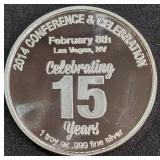 1 TROY OZ .999 FINE SILVER (884 C)