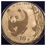 2001 - 1OZ .999 SILVER PANDA COIN (998 H)