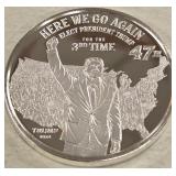 DONALD J. TRUMP 1oz .999 FINE SILVER (986 G)