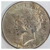1922 - PEACE SILVER DOLLAR (999 A74)