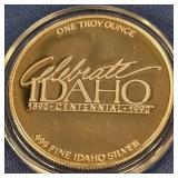 ONE TROY OUNCE .999 FINE IDAHO SILVER (987 C)