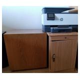 D - TWO HOME OFFICE STANDS & HP PRINTER (O27)