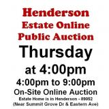 WELCOME TO OUR THUR. @4pm ONLINE PUBLIC AUCTION