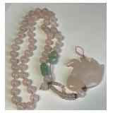 D - BEADED NECKLACE WITH SWAN PENDANT (J67)