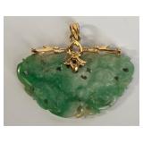 14K YELLOW GOLD W/JADE PENDANT (S12)