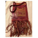 D - FRINGED LEATHER PURSE (INDIA) (M27)