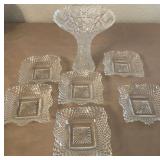 D - VINTAGE INDIANA GLASS DISHES & CRYSTAL VASE