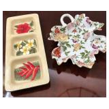 D - DIVIDED DISH & LEAF-SHAPED CANDY DISH (L71)