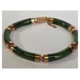 14K YELLOW GOLD & JADE BRACELET (S1)