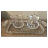D - CREAMER, SUGAR BOWL & TRAY (D69)