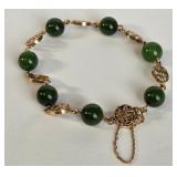14K YELLOW GOLD & JADE BRACELET (S2)