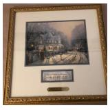 D - THOMAS KINKADE ART FRAMED 15"SQ WITH COA (D91)