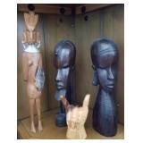 D - AFRICAN TRIBAL ART FIGURES & HAWAIIAN SHAKA