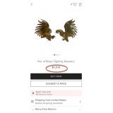 D - TWO BRASS ROOSTER FIGURES (K51)