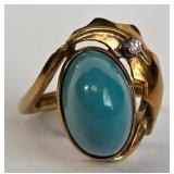 14K YELLOW GOLD W/STONE RING (S10)