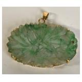 14K YELLOW GOLD W/JADE PENDANT (S13)
